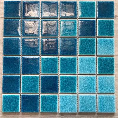 Thick ice cracked 3 color blue bathroom balcony tile mosaic  	BID311H3B