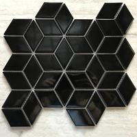Ceramics mosaix rhombus black glazed gross glaze mosaic  RJKL4913